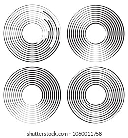 Set of concentric circles geometric element. Vector illustration
