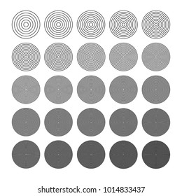 conjunto de círculos concéntricos, ilustración vectorial simple agrupada