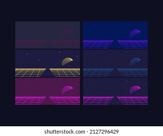set of Concept of Future digital technology metaverse