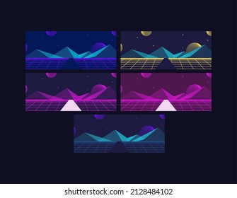 set of Concept of Future digital technology metaverse