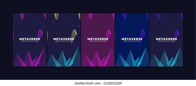 set of Concept of Future digital technology metaverse