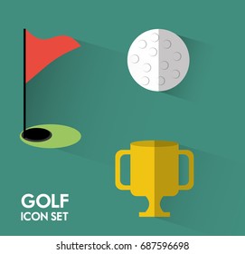 set concept icon golf sport