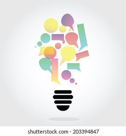 Set of concept icons. Bulb theme.