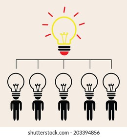 Set of concept icons. Bulb theme.