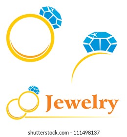 Set of concepts symbols for expensive jewelry