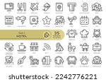 Set of conceptual icons. Vector icons in flat linear style for web sites, applications and other graphic resources. Set from the series - Hotel and Travel. Editable outline icon.	
