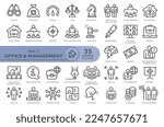 Set of conceptual icons. Vector icons in flat linear style for web sites, applications and other graphic resources. Set from the series - Office and Management. Editable outline icon.	
