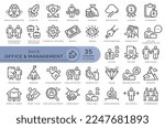 Set of conceptual icons. Vector icons in flat linear style for web sites, applications and other graphic resources. Set from the series - Office and Management. Editable outline icon.	
