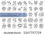 Set of conceptual icons. Vector icons in flat linear style for web sites, applications and other graphic resources. Set from the series - Office and Management. Editable outline icon.	
