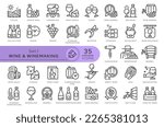 Set of conceptual icons. Vector icons in flat linear style for web sites, applications and other graphic resources. Set from the series - Wine and Winemaking. Editable outline icon.	
