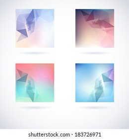 set of conceptual vector blurred geometric scene with triangles line star group colourful abstract background scene pile colorful digital new modern site flooring green fancy light set concept creativ