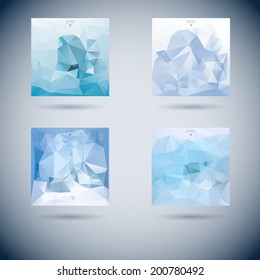 set of conceptual vector scene with polygon object template for design water group colourful abstract background scene pile colorful digital glass ripple cloud modern site business blue wave clouds gr