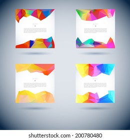set of conceptual vector scene with shape object template for design line water group colourful abstract background scene pile colorful digital glass ripple cloud modern site business blue wave clouds