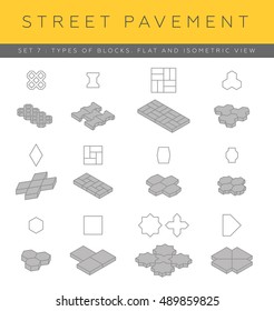 Set of concrete paver blocks