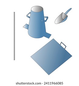 conjunto de equipos de ensayo de caída de hormigón, cono, placa base, palo de abrochamiento y alcance