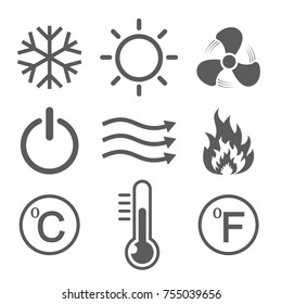 Set of conditioning icons. Vector illustration