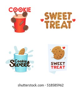 Set confectionery banners, labels, logos.