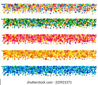 Set of confetti borders