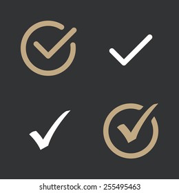 Set of confirm vector icons. Flat design style