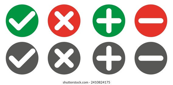 Set confirmation and cancellation line icon. Prohibition, button, cancel, return, back, statement, agreement, confirm. Vector icon for business and advertising