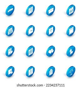 Set Confirmed document and check mark, Briefcase, Document with graph chart, Fax machine, Smartphone insurance, Ordered envelope, Empty form and Certificate template icon. Vector