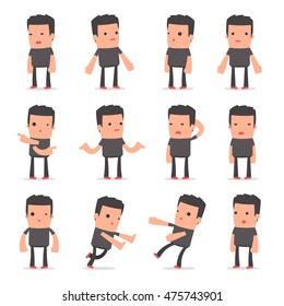 Set of Confused and Sad Character Bully in ignorance poses for using in presentations, etc.