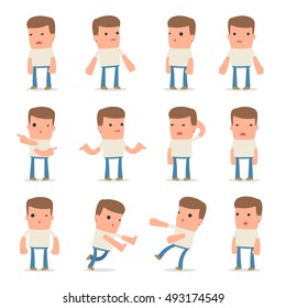 Set of Confused and Sad Character Customer in ignorance poses for using in presentations, etc.