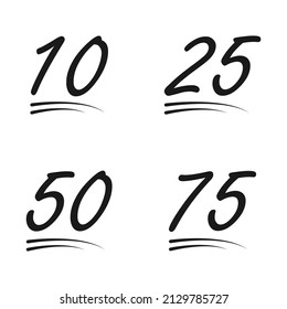 Set of Congratulation number lettering, Collection celebrate follower icon, web online post vector illustration .