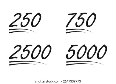 Set of Congratulation number lettering, Collection celebrate icon, web online post vector illustration .