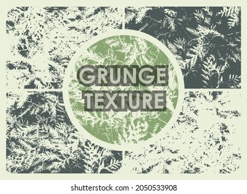 conjunto de texturas gruesas de árbol de coníferas con un número diferente de puntos sobre fondo transparente. Textura del viejo fondo del afiche. Vector