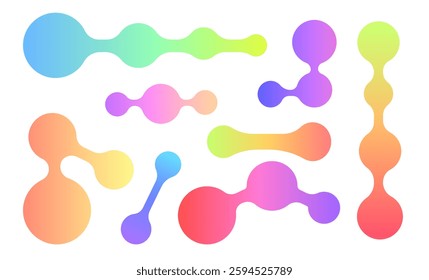 Set of connected metaball dots with gradient color