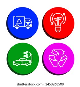 Set of conservation icons such as Garbage, Clean energy, Electric car, Recycle , conservation