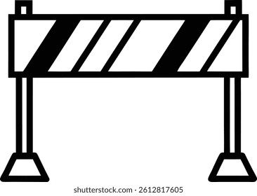 set of construction barrier white background
