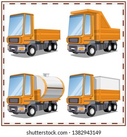 Set of construction equipment. Isolated on white background. Vector illustration.