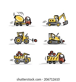 Set of construction equipment for your design