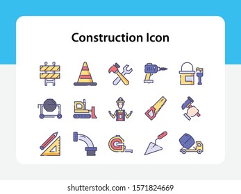 Set of in construction icon