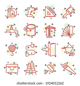 Set of construction icon. construction pack symbol template for graphic and web design collection logo vector illustration