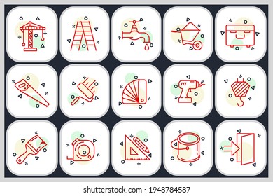 Set of construction icon. construction pack symbol template for graphic and web design collection logo vector illustration