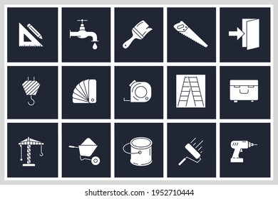 Set of construction icon. construction pack symbol template for graphic and web design collection logo vector illustration