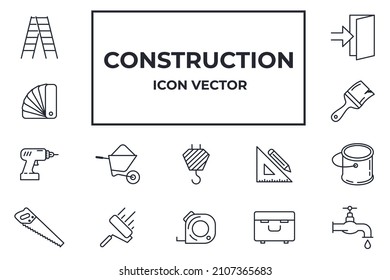 Set of construction icon. construction pack symbol template for graphic and web design collection logo vector illustration