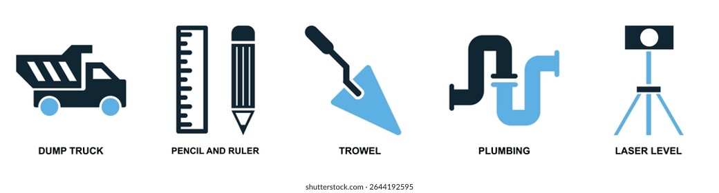 Set construction icon vector illustrating building a scene or stage. Ideal for film, theater, events, exhibition design, and creative production themes.