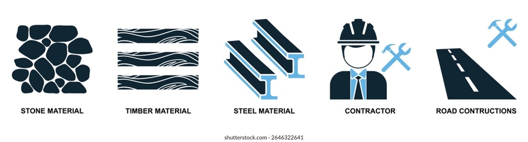 Set construction icon vector illustrating building a scene or stage. Ideal for film, theater, events, exhibition design, and creative production themes.