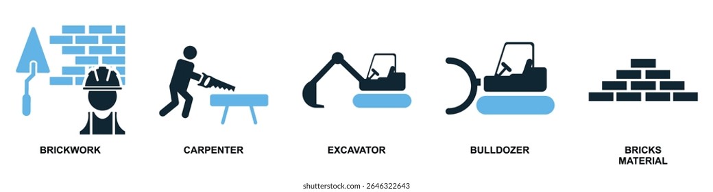 Set construction icon vector illustrating building a scene or stage. Ideal for film, theater, events, exhibition design, and creative production themes.