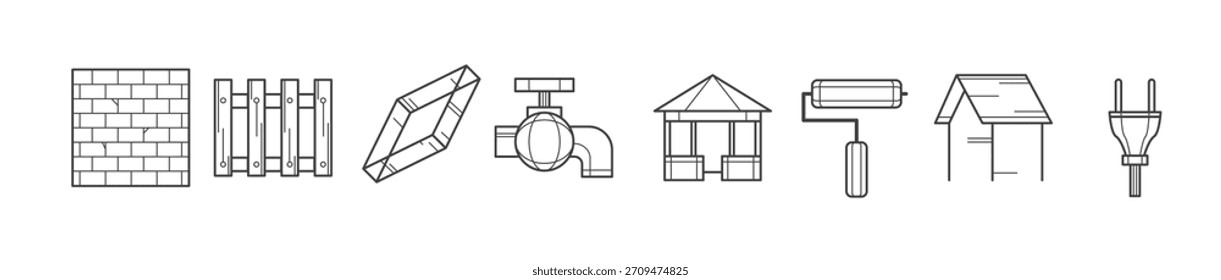 Conjunto de icono de construcción Ilustración vectorial