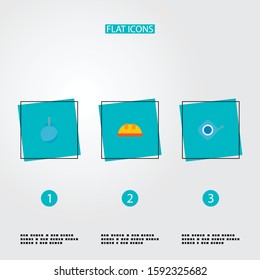 Set of construction icons flat style symbols with safety helmet, tape measure, wrecking ball and other icons for your web mobile app logo design.