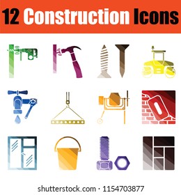 Set of Construction icons. Gradient color design. Vector illustration.