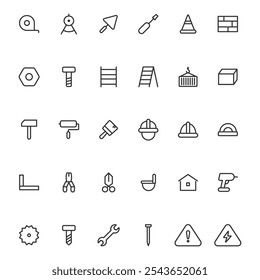 Set of construction icons isolated on white background. Symbol modern, simple, vector, icon for website design, mobile app, ui. Vector Illustration