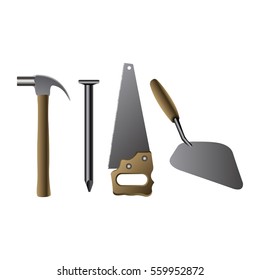 Set of construction icons on a white background, Vector illustration