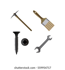 Set of construction icons on a white background, Vector illustration