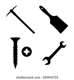 Set of construction icons on a white background, Vector illustration